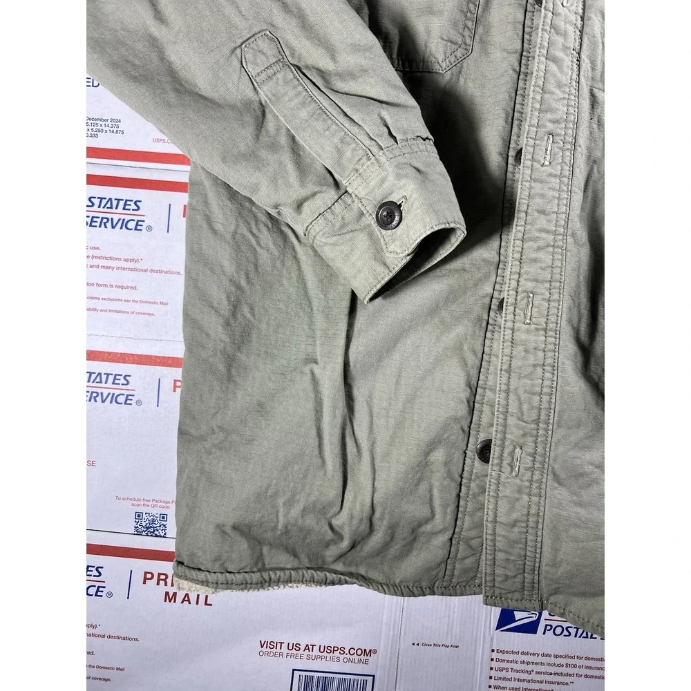 Vtg Levis Shirt Mens Med Sherpa Lined‎ Shacket Button Utility Outdoors Chore